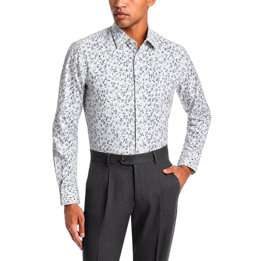 Paul Smith Floral Dress Shirt 15.5 Made in Italy